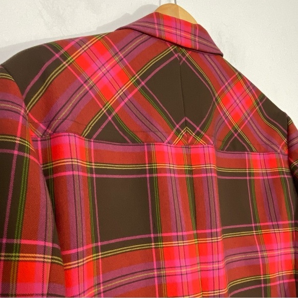 MR TURK Plaid Blazer Red Black Lapel Sport Coat 38 - Picture 7 of 14